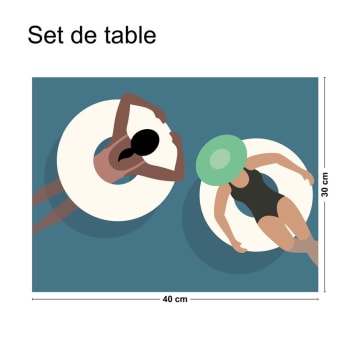 MIX SWIMMING POOL - Lot de 4 sets de table L 40xl 30cm Multicolore Art Déco