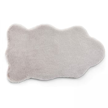 Shaun - Tapis fourrure en forme de peau de mouton gris clair 50 x 80 cm