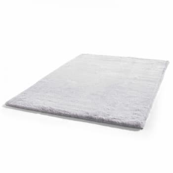 Snow - Tapiz rectangular de imitación de piel gris claro 120 x 160 cm