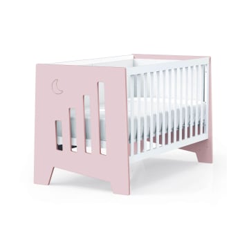 OMNI XL - Lit bébé - bureau (2en1) 70x140 cm en rose