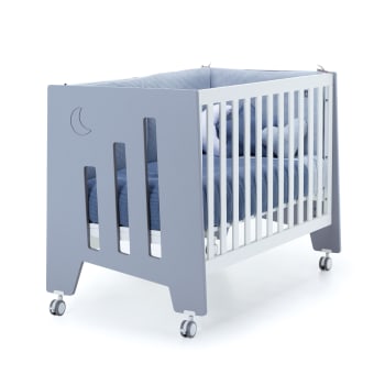 OMNI - Lit bébé - bureau (2en1) 60x120 cm en bleu