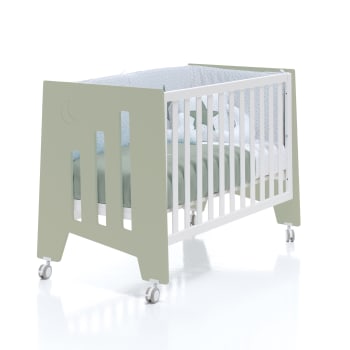 OMNI - Lit bébé - bureau (2en1) 60x120 cm en vert olive