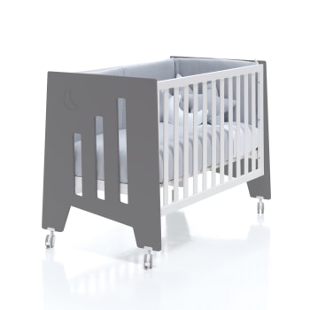 OMNI - Lit bébé - bureau (2en1) 60x120 cm en gris marengo