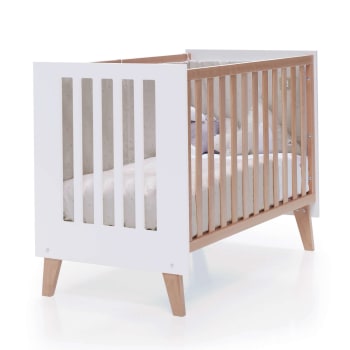 NEXOR - Lit bébé - bureau (2en1) 60x120 cm en blanc