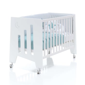 OMNI - Lit bébé - bureau (2en1) 60x120 cm en blanc