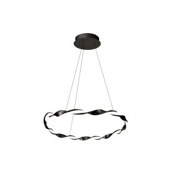 SAND - Kreisförmige Hängeleuchte aus Aluminium und schwarzem Acryl ø51 cm