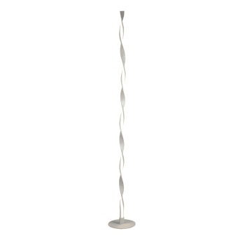 GALA - Lampara pie led estilizada blanco con curvas de aluminio y acrílico
