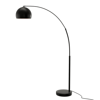 Stehlampe aus schwarzem Metall mit Jute-Lampenschirm H149 BUNGA | Maisons  du Monde