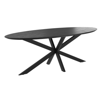 Sparo - Tavolo ovale 6-8 persone in legno nero 220 cm
