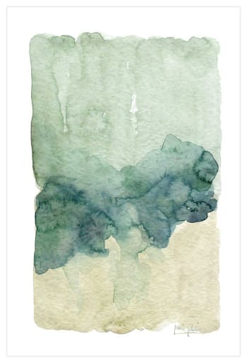 ASTRATTO - Stampa decorativa astratto di macchie verdi, senza cornice. 70x50 cm