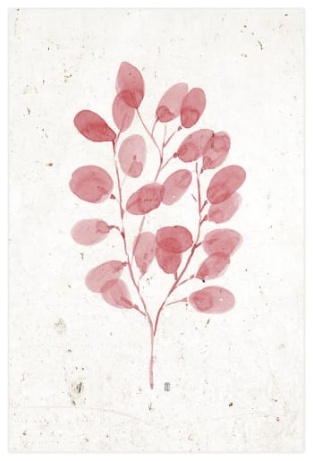 NATURA - FOGLI - Stampa decorativa in foglia color madreperla, senza Cornice. 30x21 cm