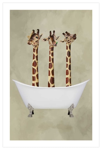 ANIMALI - Stampa decorativa di giraffe, senza cornice. 40x30 cm
