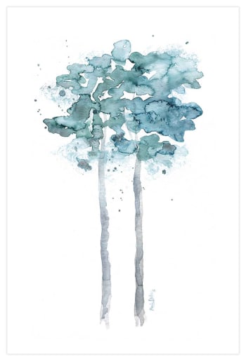 ASTRATTO - Stampa decorativa di albero blu, senza cornice. 70x50 cm