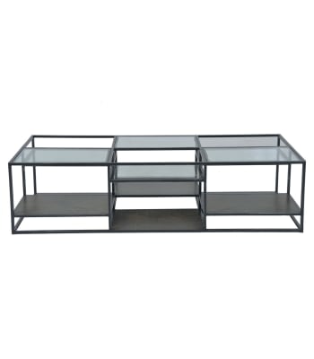 Jules - Table basse métal et verre - L160 cm
