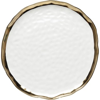 Bell - Plat en porcelaine blanche et dorée D31