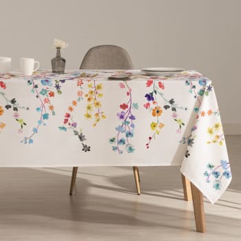 Paula - Tovaglia in cotone stampato antimacchia floral multicolore 140x240 cm