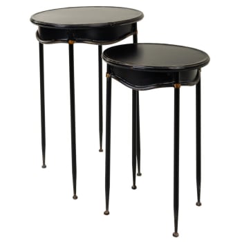 Set 2 mesas de metal negras