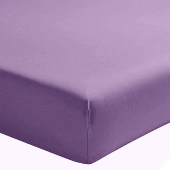 Drap housse lin lavé violet 180x200 cm