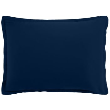 Taie d'oreiller rectangle satin de coton bleu 50x70 cm