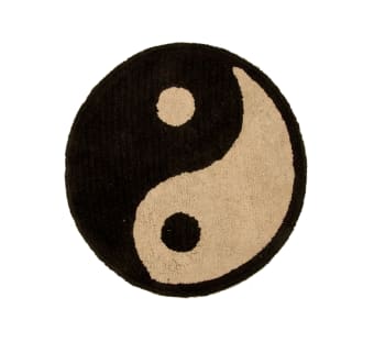 YIN YANG - Alfombra de algodón estampado ying yang 140