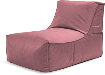 Marla - Pouf d'intérieur avec dossier aspect velours vieux rose 65x100x65cm