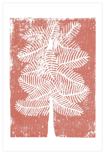 NATURA. - Stampa di albero in tonalità arancio, senza cornice. 70x50 cm