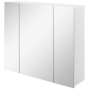 Kleankin - kleankin Armadietto Bagno con 3 Ante Specchiate 70x15x60cm, Bianco