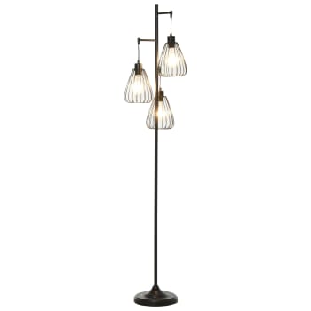 HOMCOM Lampada da Terra in MDF a 4 Ripiani con Luce LED da 3000K | Italy