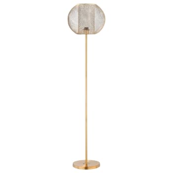 Lampada Da Terra HOMCOM A U Con 2 Luci - Base Marmo, Paralumi In Vetro, Interruttore A Pedale, 150 Cm, Bianco/nero/oro