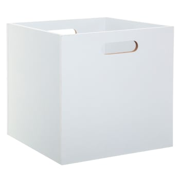 Boîte de rangement bois blanc - 31x31x31cm