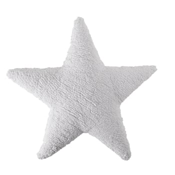 STAR - Cuscino stella in cotone bianco 54x54