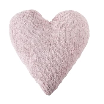 HEART - Cuscino cuore in cotone rosa 50x47
