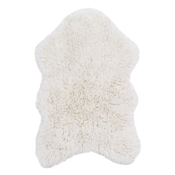 Sheep of the world - Tapis lavable en laine blanc 75x110