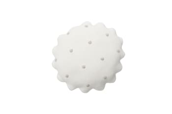 BISCUIT - Coussin biscuit de coton blanc 25x25