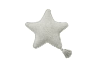 STARS - Cojin estrella algodón gris 25x25
