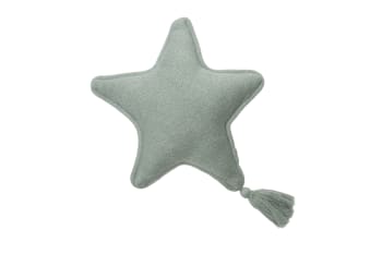 STARS - Cuscino stella in cotone blu 25x25