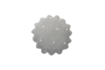 BISCUIT - Cuscino biscotto in cotone grigio 25x25