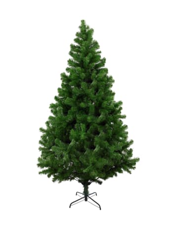 HOMCOM Albero di Natale Slim Alto 195cm con 390 Rami Base in Acciaio Verde