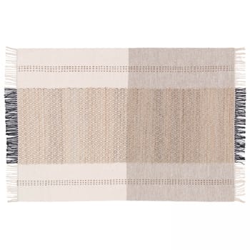 Kalan - Flachgewebter Teppich aus Wolle und Jute Beige
