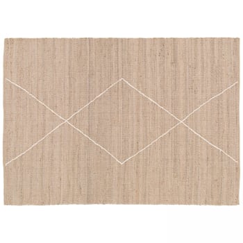 TAPISO Boho Tappeto Soggiorno Salotto Shaggy Morbido Etnico Crema Frange  Grigio Pelo Lungo 240 x 330 cm