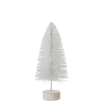 Árbol de navidad decorativo brillo blanco alt. 38 cm