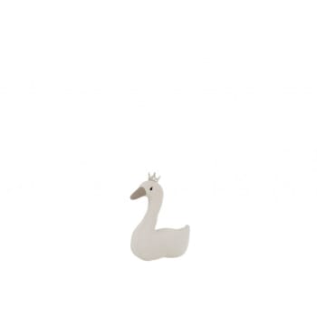 CYGNE - Cisne mini poliéster blanco/gris Alt. 40 cm