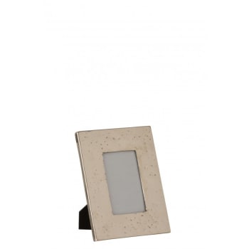 Marco de fotos rectangular irregular aluminio/cristal plata Alt. 24 cm