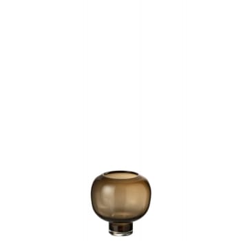 Vase boule sur pied marron 13x14x14 cm