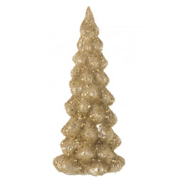 Árbol de navidad helado cristal brillante oro alt. 35 cm