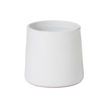 CÉRAMIQUE - cachepot rond en céramique blanc 18x18x17 cm
