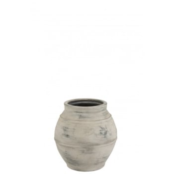 Macetero de cerámica blanco 38x38x38 cm