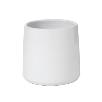 CÉRAMIQUE - Cache pot en céramique blanc 23x23x21.5 cm