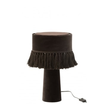 Lampara de mesa eve redondo terciopelo algodón negro alt. 44 cm