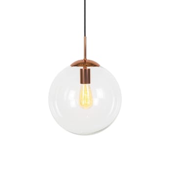 Ball - Lampada a sospensione Art Déco rame con vetro 30 cm
